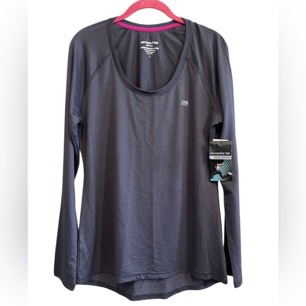 Marika Tek Gray NEW Dry-Wik Performance Long Sleeve Tee Size Large